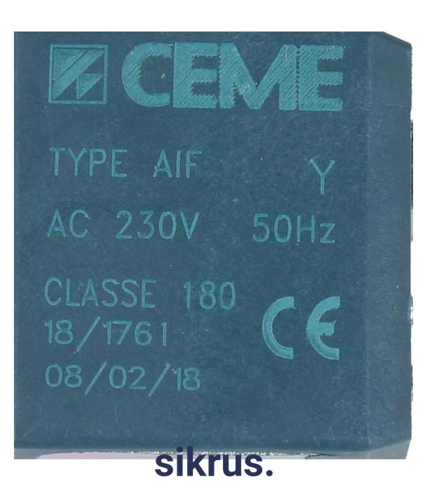 Котушка електромаг. клапана для парогенератора CEME Type AIF 230V Tefal (CS-00135126) 07604 фото