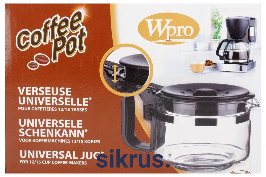 Універсальна колба для кавоварок (12/15 чашок) Wpro D основ.=90mm Whirlpool (484000000317) 05632 фото