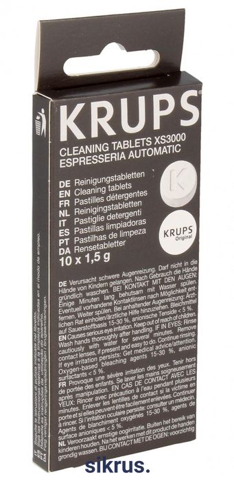 Таблетки для видалення кавового жиру кавомашини (10шт.) Krups (XS300010) 02639 фото